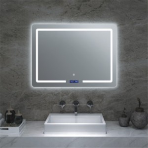 პერსონალიზებული პროდუქტები ჩინეთის ოთხკუთხედი მინის ჩარჩოს გარეშე კედელი LED ჭკვიანი ავეჯი ამაო აბაზანის სარკე