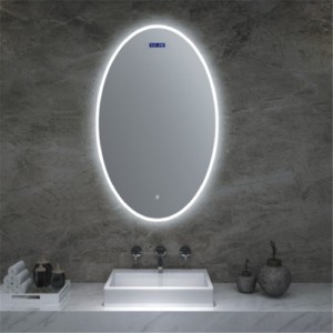 ქარხანა პირდაპირ მიაწოდებს ჩინეთს ახალი სტილის ოვალური განათებული აბაზანის სარკე აბაზანა ჭკვიანი მაკიაჟი Mirrortouch LED ოვალური სარკე