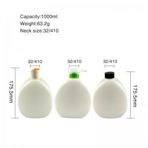 Productie van 1000 ml HDPE-vloeistofflessen in witte kleur