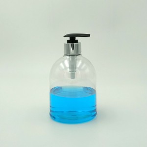 500 მლ PET ბოთლი Boston Round Hand Sanitizer Shampoo Bottle Clear Plastic Container