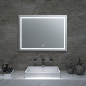 מלבן נגד ערפל צמוד קיר מראת איפור מוארת LED מראת אמבטיה (2)